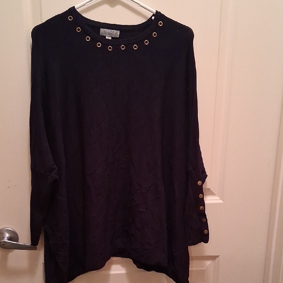 Joseph A Tops - Joseph A Dark Blue  Women's Blouse with Gold Accents